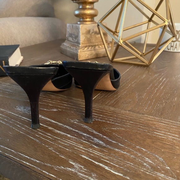 Authentic Gucci Black Mules with Gold Chain Detail - Picture 6 of 7